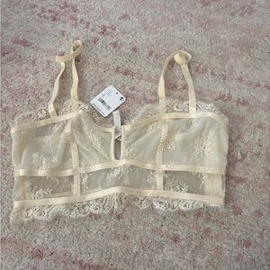 NWT. free people lace ivory bralette